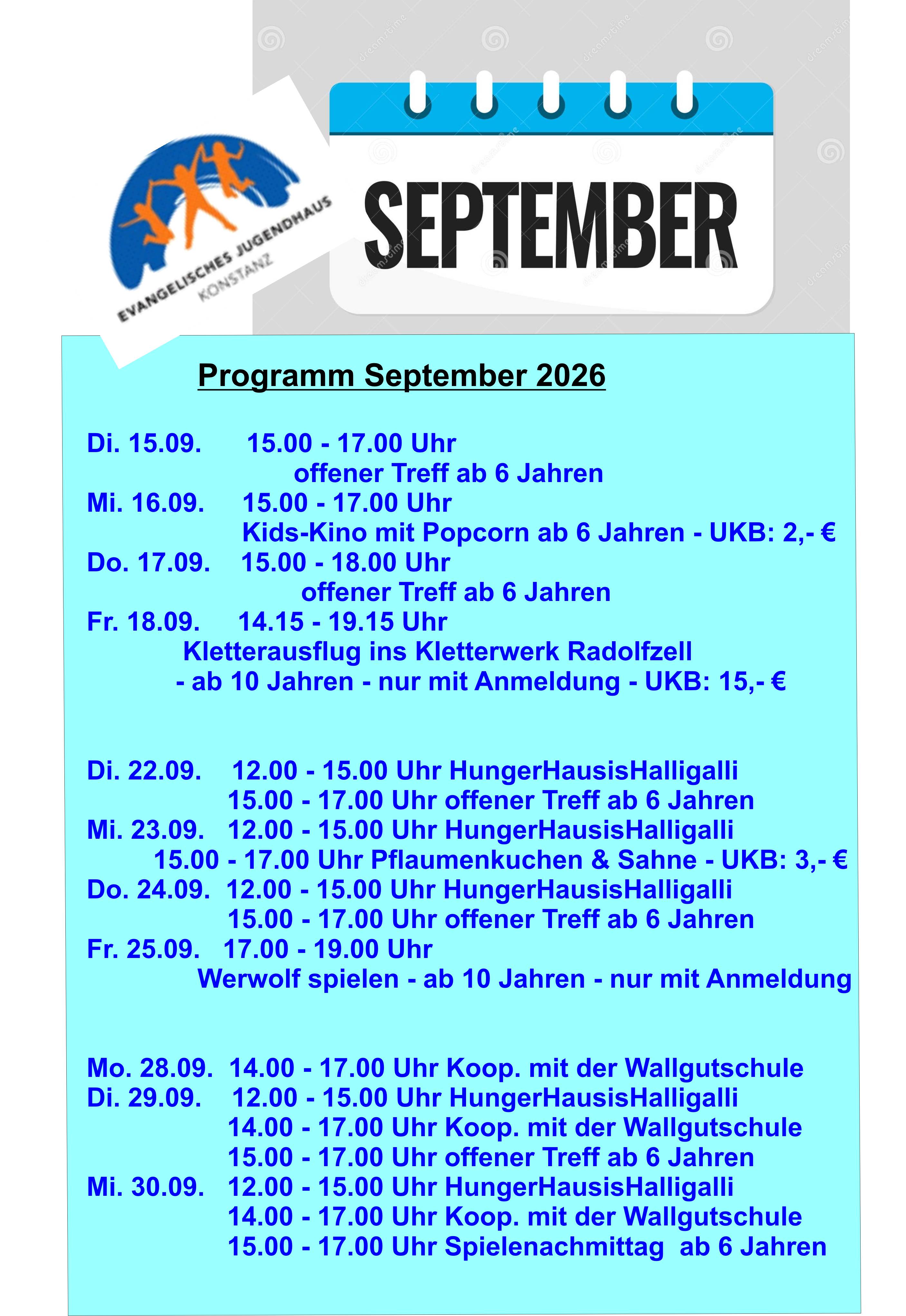 Programm Septermber 2026